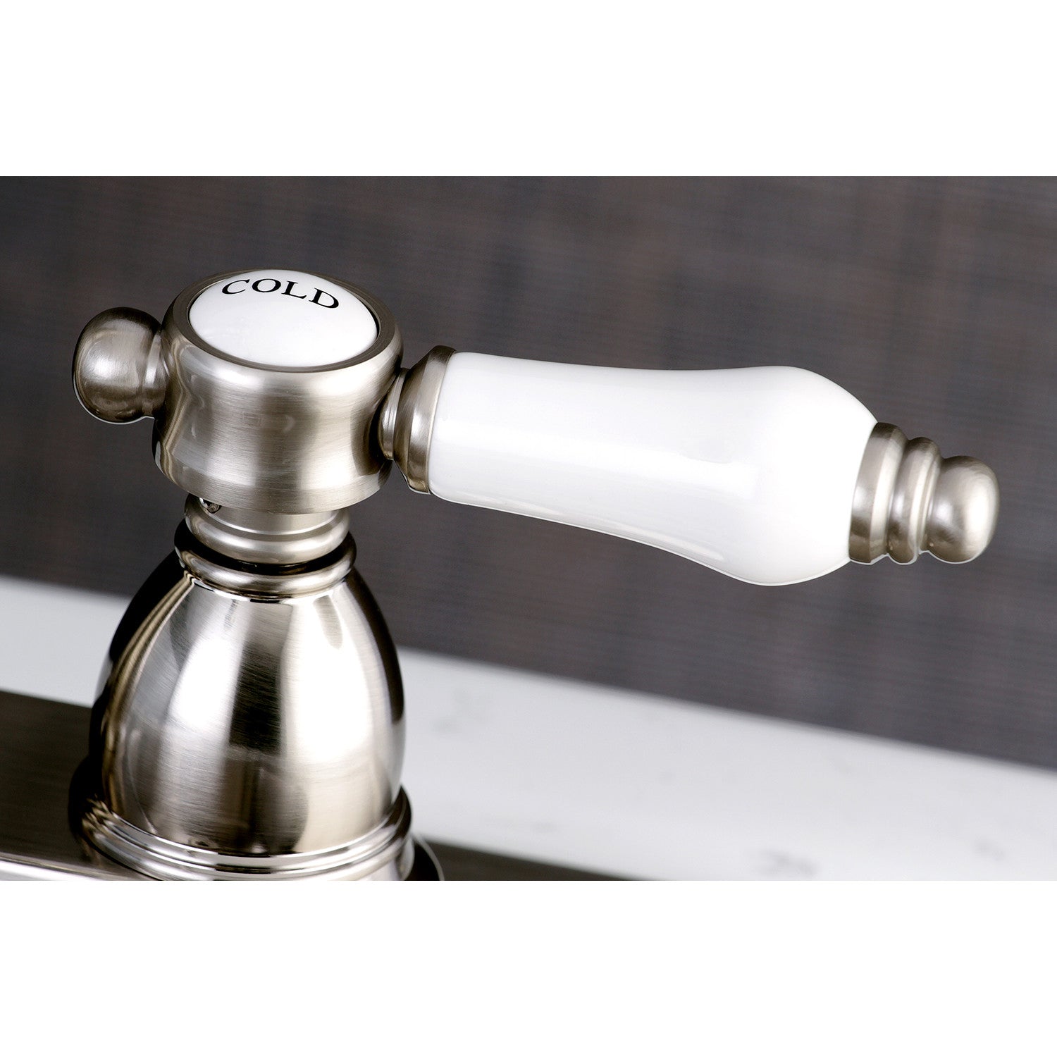 Kingston Heirloom KB1498BPL - Bel-Air Two-Handle 2-Hole Deck Mount Bar Faucet, Brushed Nickel — thumbnail 3